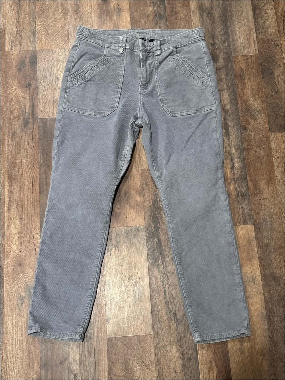 American Eagle Outfitters Gray Straight-Leg corduroy Jeans